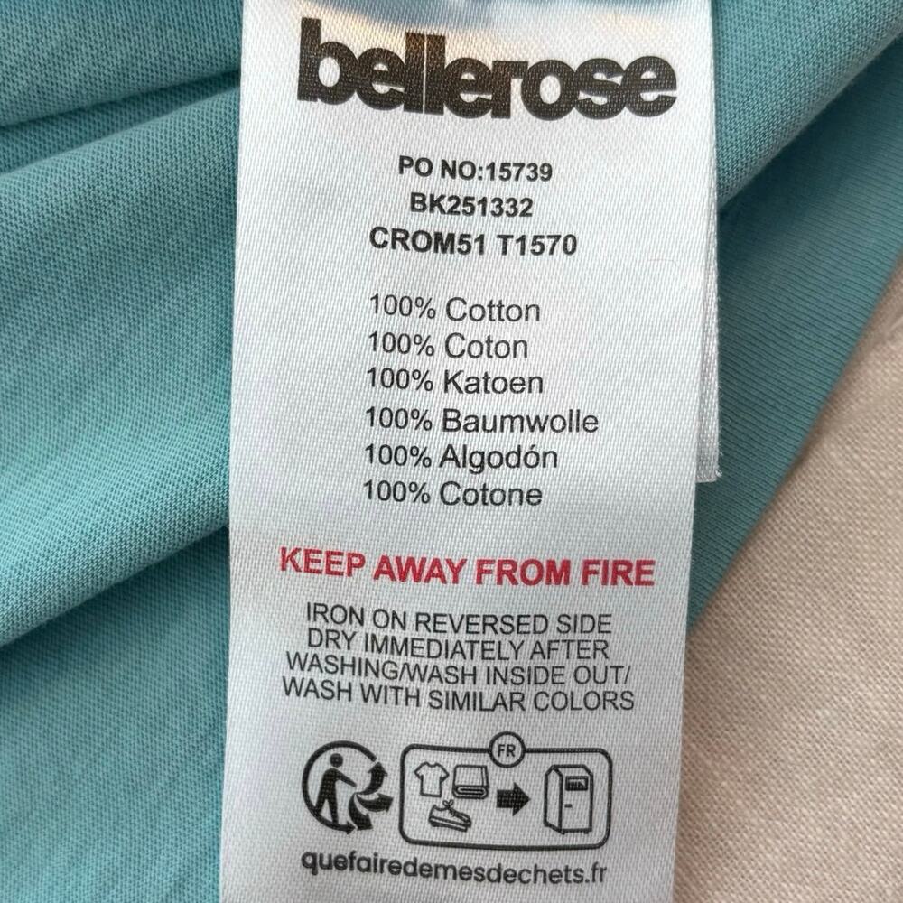 Bellerose Size XS CROM51 Crop Tee T Shirt Crewneck Blue Reef Waters Style T1570 - Picture 5 of 5